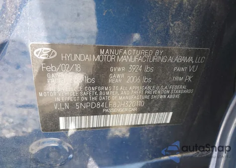 2018 Hyundai Elantra Value Edition from USA, damaged, VIN 5NPD84LF8JH320110